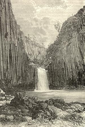 The Regla Falls in Mexico,Antique Historical Print