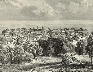 View of Panama City from Mount Ancon,Antique Historical Print