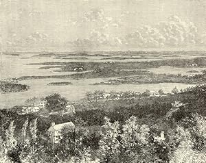 View of Gibb's Hill in Bermuda,Antique Historical Print
