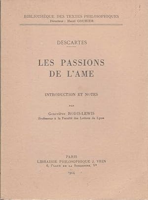 Bild des Verkufers fr Les passions de l'me zum Verkauf von Calepinus, la librairie latin-grec