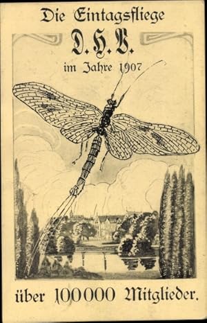 Ansichtskarte / Postkarte Die Eintagsfliege DHB im Jahr 1907 über 100000 Mitglieder, Arbeiterbewe...