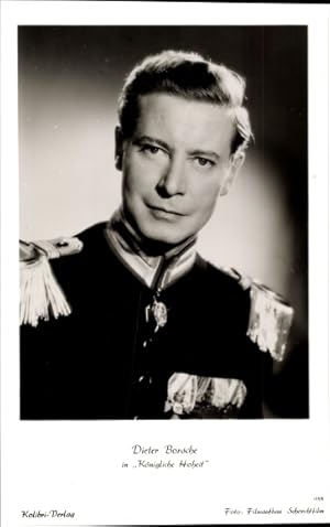 Seller image for Ansichtskarte / Postkarte Schauspieler Dieter Borsche, Portrait, Uniform, Epauletten, Ordensspange, Film Knigliche Hoheit for sale by akpool GmbH