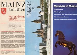 Bild des Verkufers fr 3 Prospekte : Mainz. 1., Mainz am Rhein, Hotelfhrer 19990/91 ; 2., Museen in Mainz ; 3., Mainz. / Herausgeber: Verkehrsverein Mainz zum Verkauf von Schrmann und Kiewning GbR