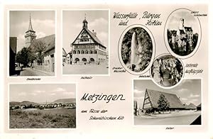 Bild des Verkufers fr Postkarte Carte Postale 73881155 Metzingen Erms BW Stadtkirche Rathaus Schloss Wasserfall Panorama Kelt zum Verkauf von Versandhandel Boeger