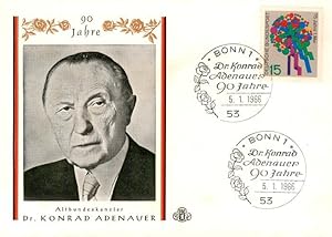 Bild des Verkufers fr Postkarte Carte Postale 73884724 Bonn Rhein Altbundeskanzler Dr Konrad Adenauer Portrait Bonn Rhein zum Verkauf von Versandhandel Boeger