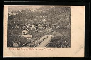 Carte postale Aime, Route de Moutiers à Bourg St. Maurice