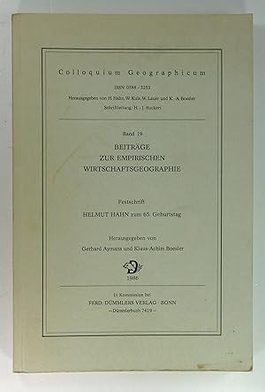 Beiträge zur empirischen Wirtschaftsgeographie. (Colloquium Geographicum, Band 19).