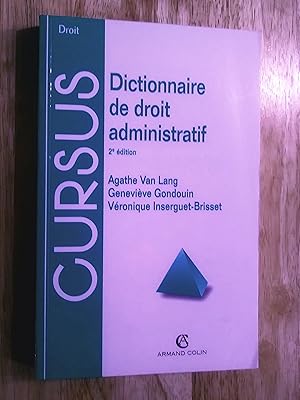 Bild des Verkufers fr Dictionnaire de droit administratif 2e dition zum Verkauf von Claudine Bouvier