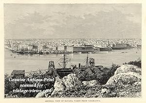 Havana City view from Casablanca in Cuba,Antique Historical Print