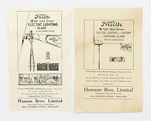 Hannans [sic] Freelite 12 Volt Wind Driven Electric Lighting Plant for the Farm House .