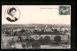 Seller image for Carte postale Montbron, Vue gnrale, Frauenportrait for sale by Bartko-Reher