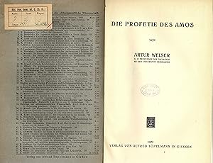 Die Profetie des Amos (Originalausgabe 1929)