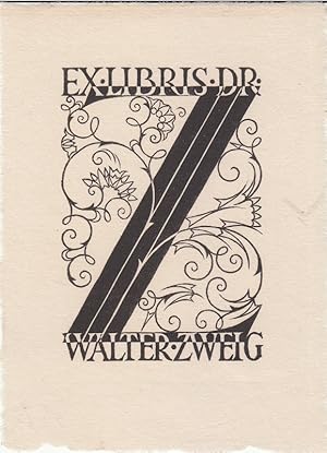 Immagine del venditore per Ex Libris Dr. Walter Zweig. Initiale mit Rankwerk. venduto da Antiquariat  Braun