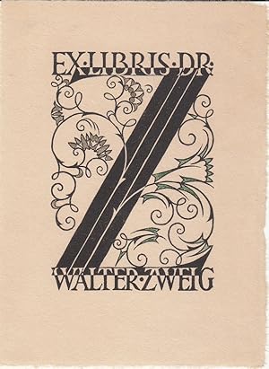 Immagine del venditore per Ex Libris Dr. Walter Zweig. Initiale mit Rankwerk. venduto da Antiquariat  Braun