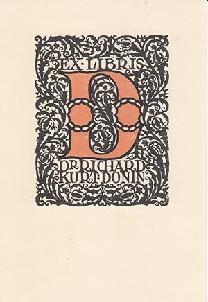 Immagine del venditore per Ex Libris Dr. Richard Kurt Donin. Initiale D und reicher Schmuck. venduto da Antiquariat  Braun