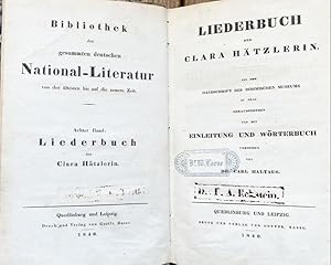 Imagen del vendedor de Liederbuch der Clara Htzlerin. Aus der Handschrift des bhmischen Museums zu Prag herausgegeben und mit Einleitung und Wrterbuch versehen von Dr. Carl Halthaus. a la venta por Treptower Buecherkabinett Inh. Schultz Volha