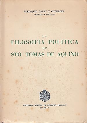 LA FILOSOFÍA POLÍTICA DE STO. TOMÁS DE AQUINO