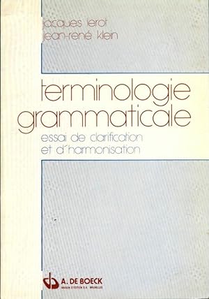 Terminologie grammaticale - Jacques Lerot