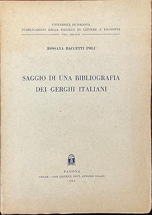 Imagen del vendedor de Saggio di una bibliografia dei gerghi italiani a la venta por Libreria Il Morto da Feltre