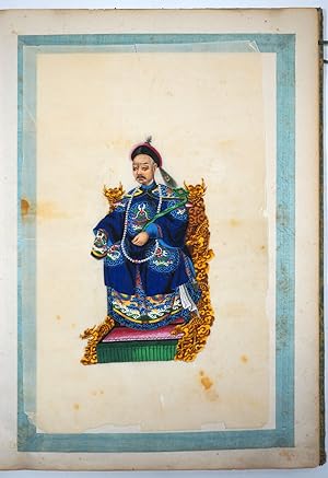 A twelve-leaf album of Chinese export paintings of Chinese Nobility