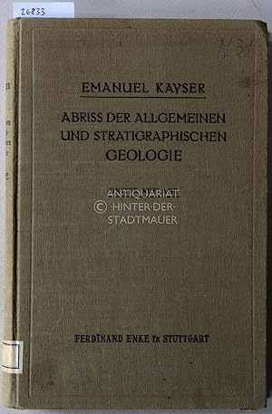 Imagen del vendedor de Abriss der allgemeinen und stratigraphischen Geologie. a la venta por Antiquariat hinter der Stadtmauer