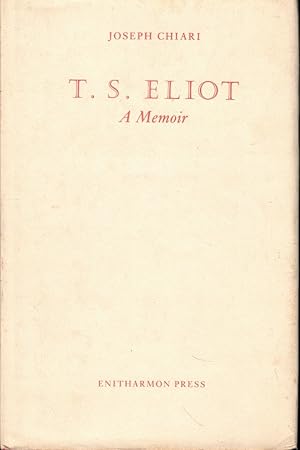 Bild des Verkufers fr T.S. Eliot: A Memoir zum Verkauf von Kenneth Mallory Bookseller ABAA