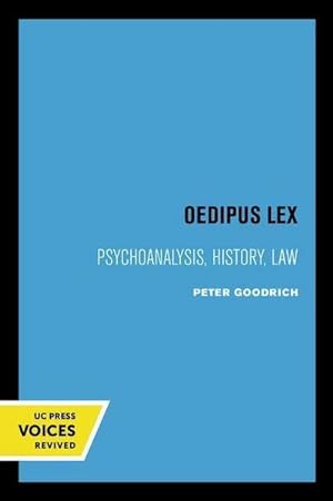 Bild des Verkufers fr Oedipus Lex : Psychoanalysis, History, Law zum Verkauf von AHA-BUCH GmbH