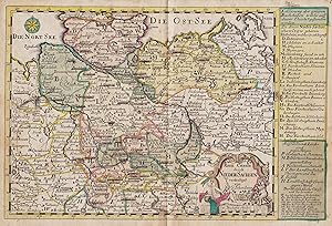 Bild des Verkufers fr Reise Charte durch Nieder-Sachsen" - Niedersachsen Schleswig-Holstein Postkarte Hamburg Hildesheim Wolfenbttel Lbeck Rostock Mecklenburg map Karte zum Verkauf von Antiquariat Steffen Vlkel GmbH