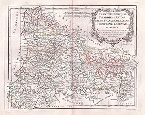 Immagine del venditore per "Flandre Francoise, Picardie et Artois, Isle de France, Orleanois, Champagne, Lorraine, et Alsace." - Picardie Artois Champagne Alsace Lorraine Isle de France carte Karte map venduto da Antiquariat Steffen V�lkel GmbH