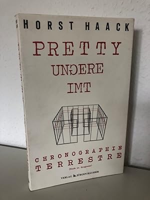Bild des Verkufers fr Pretty ungereimt. Chronographie terrestre (work in progress). Anllich der Tagebuch-Installation Pretty ungereimt aus dem Werkzyklus Chronographie terrestre im Hessischen Landesmuseum Darmstadt vom 26. November 1997 - 15. Mrz 1998 zum Verkauf von Antiquariat an der Linie 3