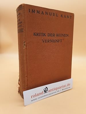 Bild des Verkufers fr Kritik der reinen Vernunft zum Verkauf von Roland Antiquariat UG haftungsbeschrnkt