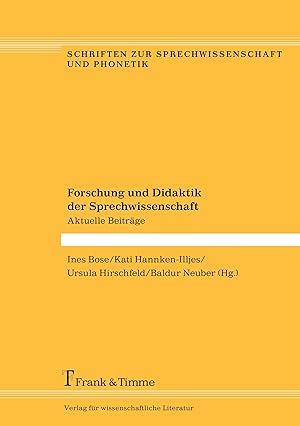 Seller image for Forschung und Didaktik der Sprechwissenschaft for sale by moluna