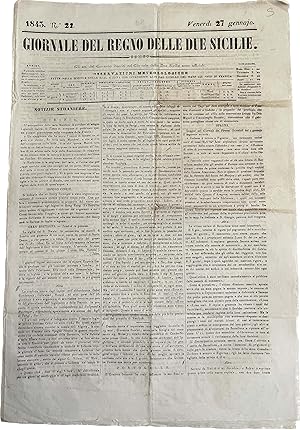 Giornale del Regno delle Due Sicilie 27 Gennaio 1843 Spoltore Caprara