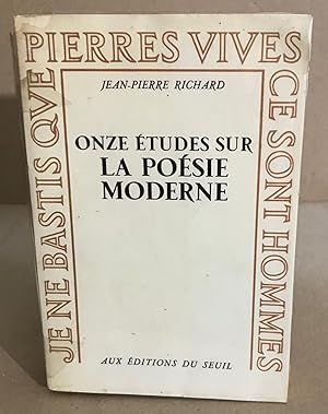 Seller image for Onze tudes sur la posie moderne for sale by librairie philippe arnaiz
