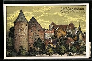 Künstler-Ansichtskarte Ingolstadt, Altes Schloss