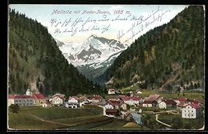 Bild des Verkufers fr Ansichtskarte Mallnitz, Teilansicht mit Nieder-Tauern zum Verkauf von Bartko-Reher