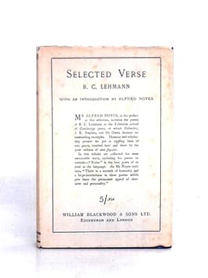 Image du vendeur pour Selected Verse of R. C. Lehmann mis en vente par World of Rare Books