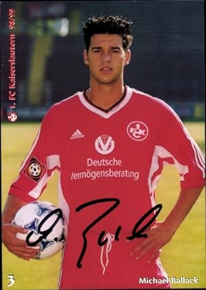 Bild des Verkufers fr Ansichtskarte / Postkarte Fuballer Michael Ballack, Portrait, Autogramm, 1, FC Kaiserslautern zum Verkauf von akpool GmbH