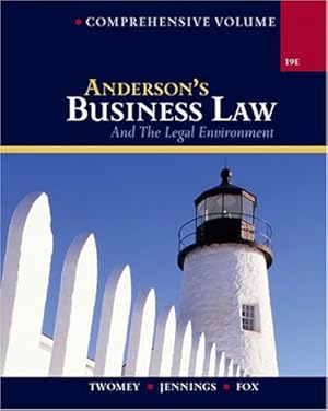 Seller image for Andersons Business Law and The Legal Environment, Comprehensive Volume for sale by Reliant Bookstore