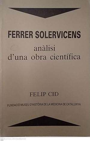 Imagen del vendedor de Ferrer Solervicens, anlisi d'una obra cientfica a la venta por Llibres Capra