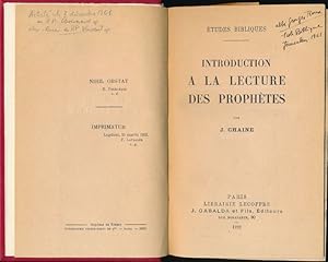 Bild des Verkufers fr Introduction  la lectures des prophtes zum Verkauf von LIBRAIRIE GIL-ARTGIL SARL