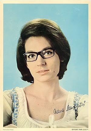 "Nana MOUSKOURI" Carte-photo discographique originale CALTEX années 60 (signature imprimée)