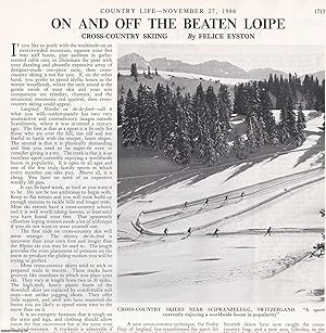 Image du vendeur pour Cross-Country Skiing: On and Off the Beaten Loipe. Several pictures and accompanying text, removed from an original issue of Country Life Magazine, 1986. mis en vente par Cosmo Books
