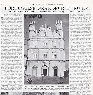 Seller image for Old Goa and Bassein on the West Coast of India: Portuguese Grandeur in Ruins. Several pictures and accompanying text, removed from an original issue of Country Life Magazine, 1978. for sale by Cosmo Books