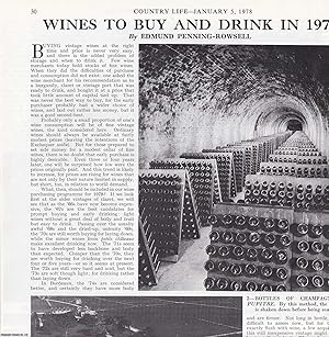 Seller image for Wines to Buy and Drink in 1978. Several pictures and accompanying text, removed from an original issue of Country Life Magazine, 1978. for sale by Cosmo Books