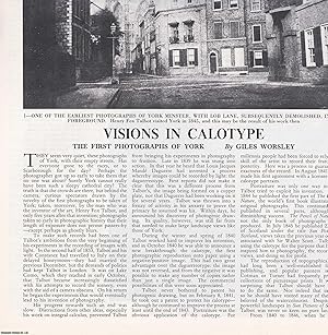 Bild des Verkufers fr The First Photographs of York. Several pictures and accompanying text, removed from an original issue of Country Life Magazine, 1986. zum Verkauf von Cosmo Books