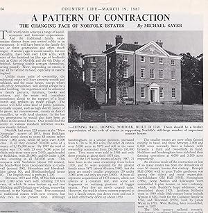 Imagen del vendedor de The Changing Face of Norfolk Estates; a Pattern of Contraction. Several pictures and accompanying text, removed from an original issue of Country Life Magazine, 1987. a la venta por Cosmo Books