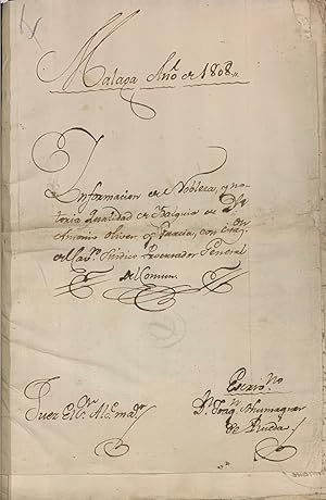 Información de Nobleza de Antonio Oliver y Garcia para titularse comisiario de Santo Oficio de In...