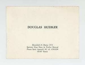 Exhibition card: Douglas Huebler (opens 21 March 1973)