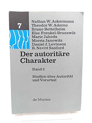 Image du vendeur pour Der autoritre Charakter, Band 2: Studien ber Autoritt und Vorurteil mis en vente par Antiquariat Smock